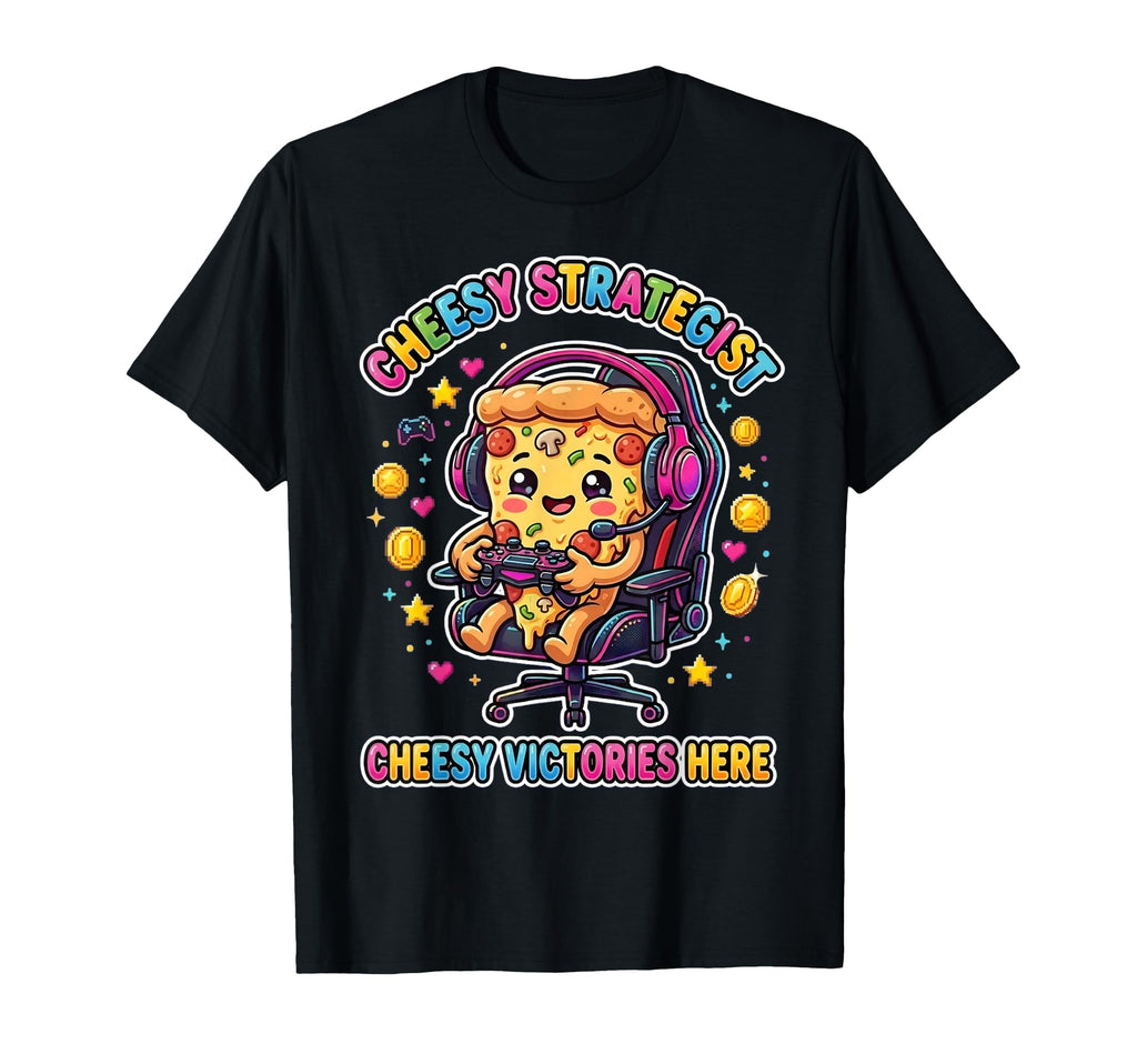 Cheesy Strategist Pizza Gamer Dad T-Shirt - Streetwear Style Unisex - T-Shirt, Sweatshirt, Hoodie