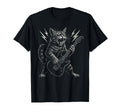 Funny Cat Playing Guitar Rock And Roll T-Shirt - Minimalist Print Unisex - T-Shirt, Sweatshirt, Hoodie