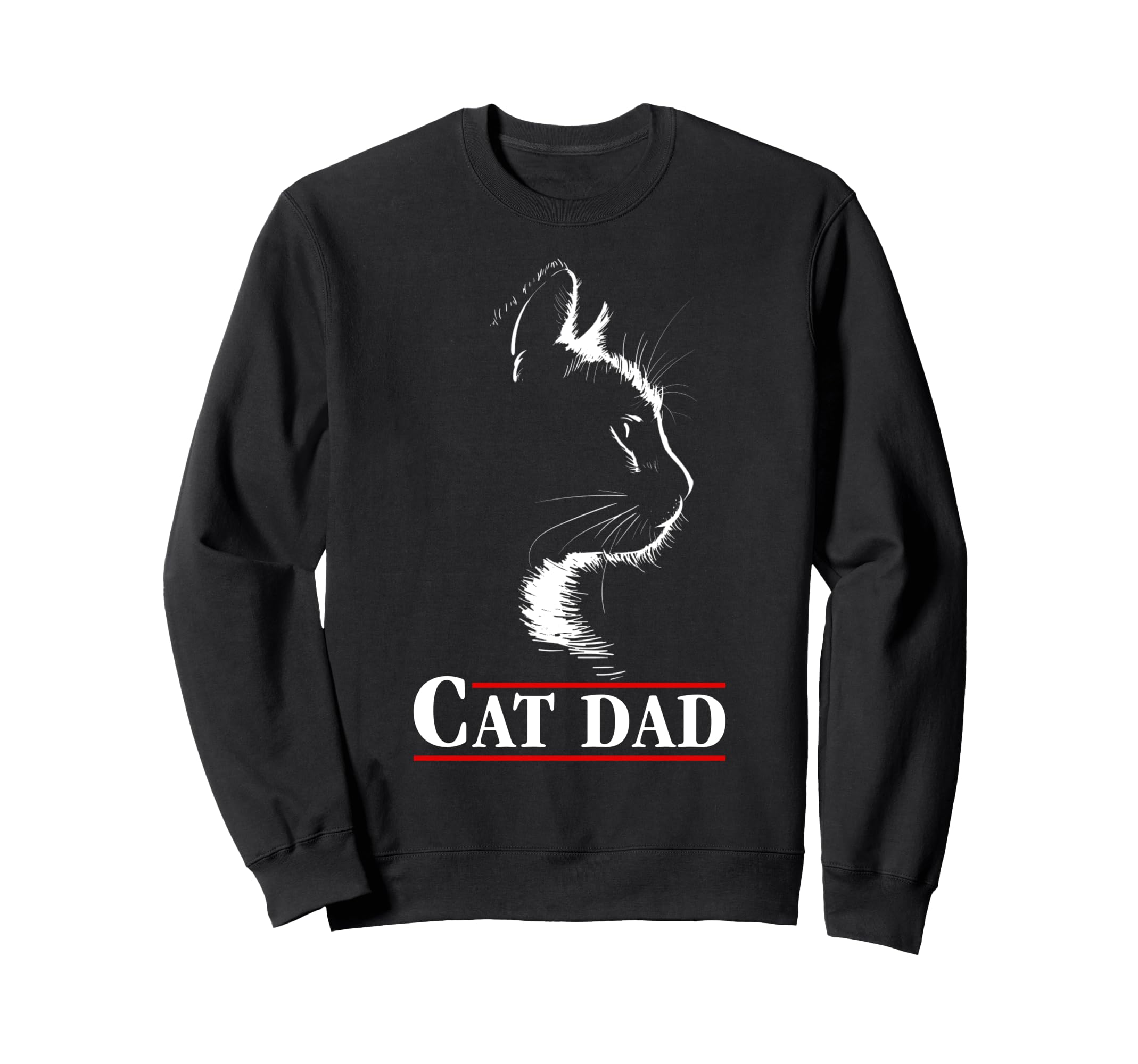 Cat Dad Fathers Day Cat Lovers Sweatshirt - Minimalist Print for Adults - T-Shirt, Sweatshirt, Hoodie