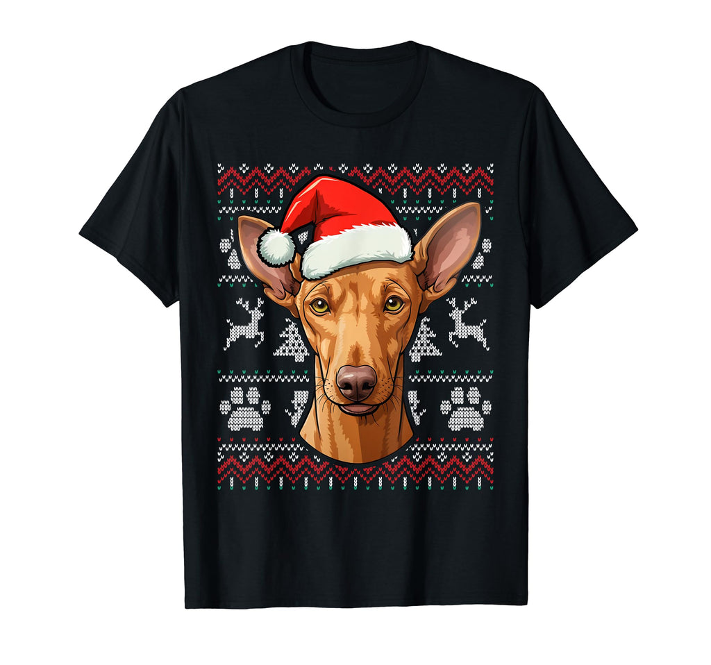 Pharaoh Hound Santa Hat Funny Dog T-Shirt - Aesthetic Graphic for Adults - T-Shirt, Sweatshirt, Hoodie