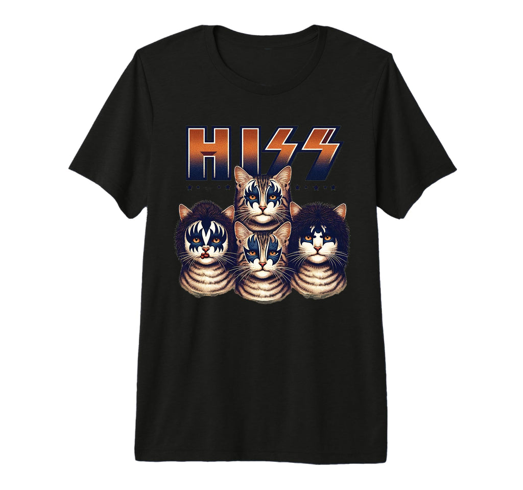 Hiss Cats Rock Kittens Rocking Cat T-Shirt - Fun Novelty Design Men Women - T-Shirt, Sweatshirt, Hoodie