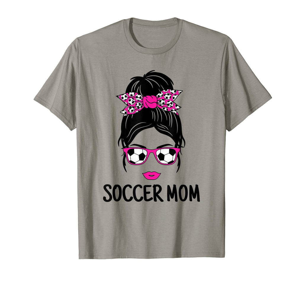 Funny Soccer Mom Messy Bun Soccer Lover T-Shirt - Unique Graphic Unisex - T-Shirt, Sweatshirt, Hoodie