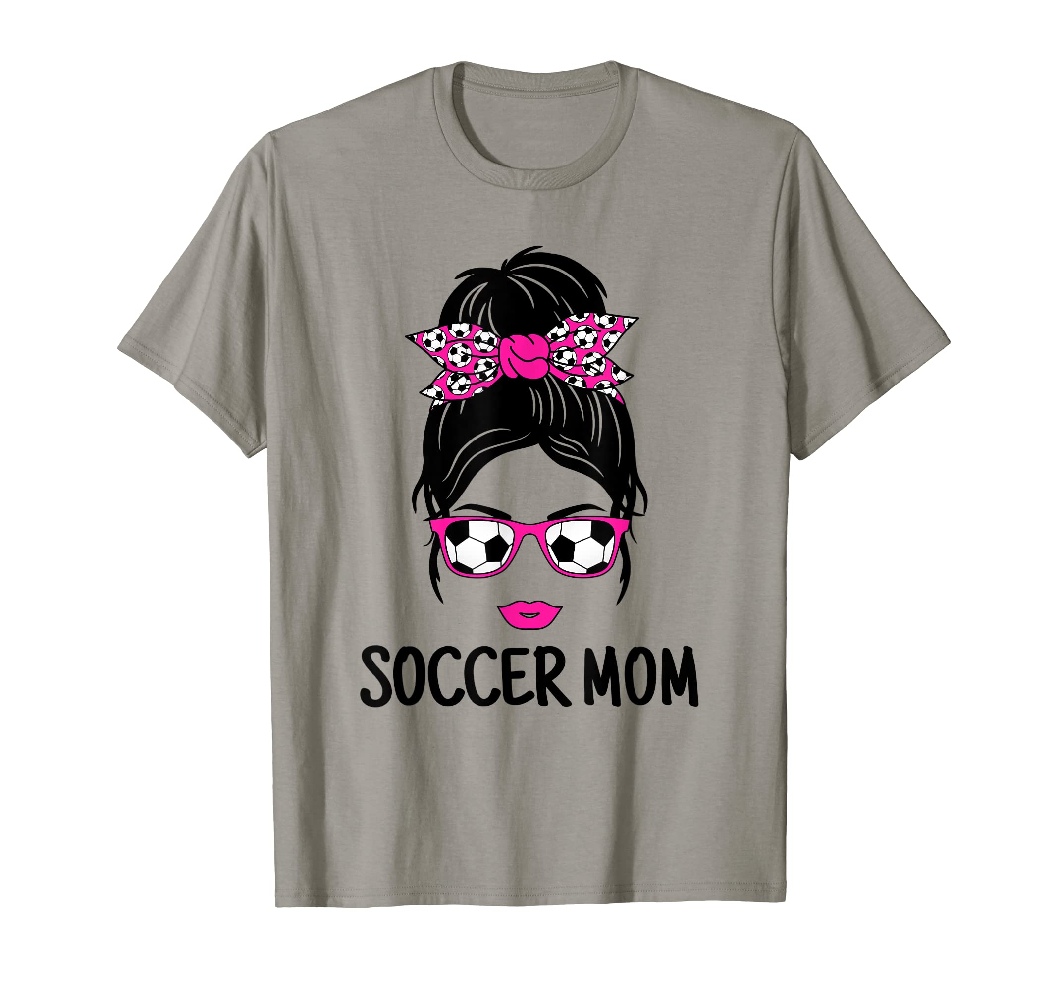 Funny Soccer Mom Messy Bun Soccer Lover T-Shirt - Unique Graphic Unisex - T-Shirt, Sweatshirt, Hoodie