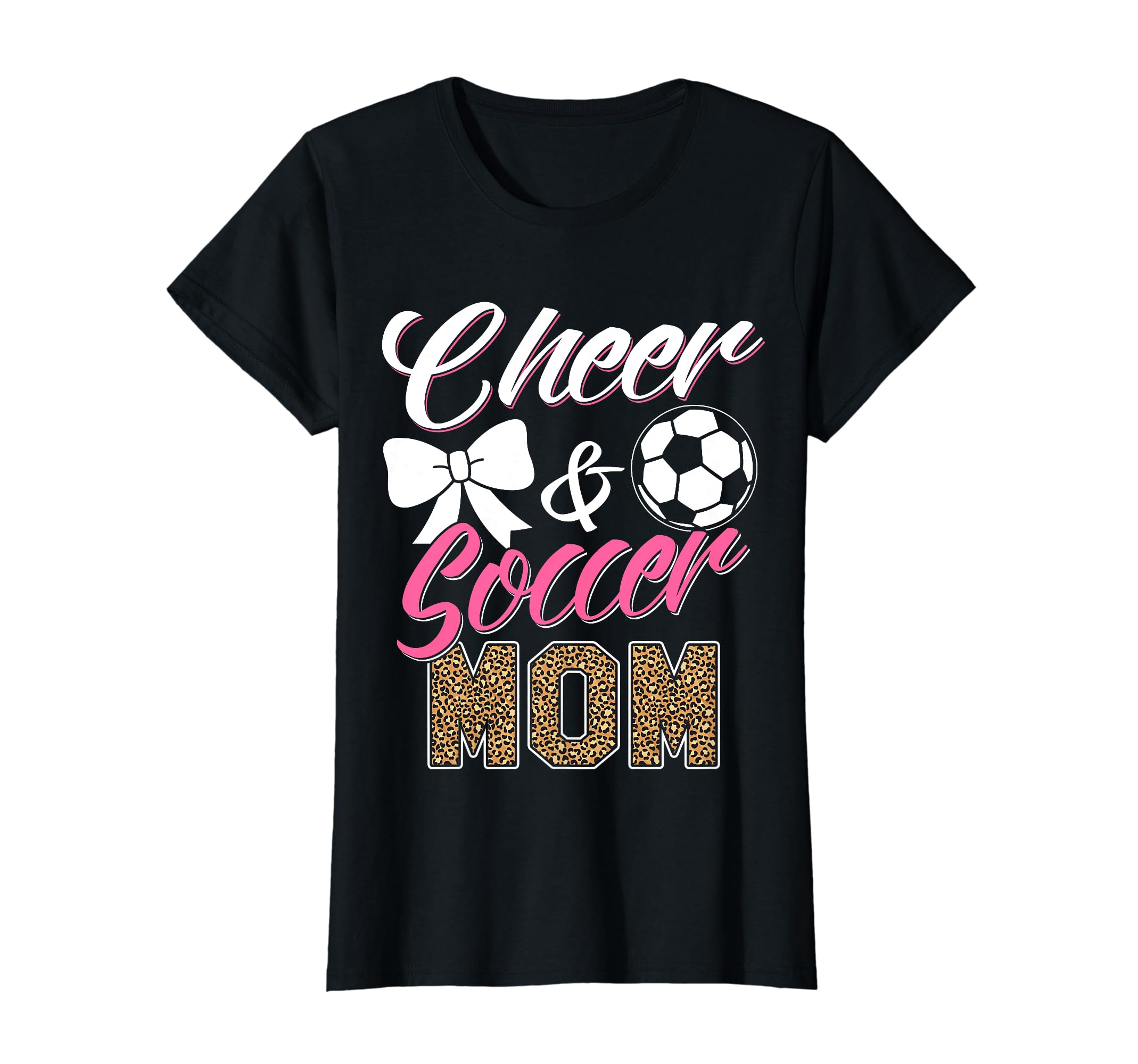 Funny Soccer Cheer Mom Leopard T-Shirt - Aesthetic Graphic for Adults - T-Shirt, Sweatshirt, Hoodie