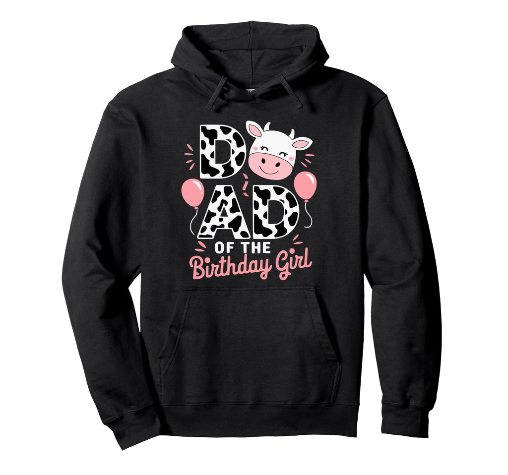Dad Birthday Cow Themed Party Father Hoodie - Minimalist Print for Adults - T-Shirt, Sweatshirt, Hoodie