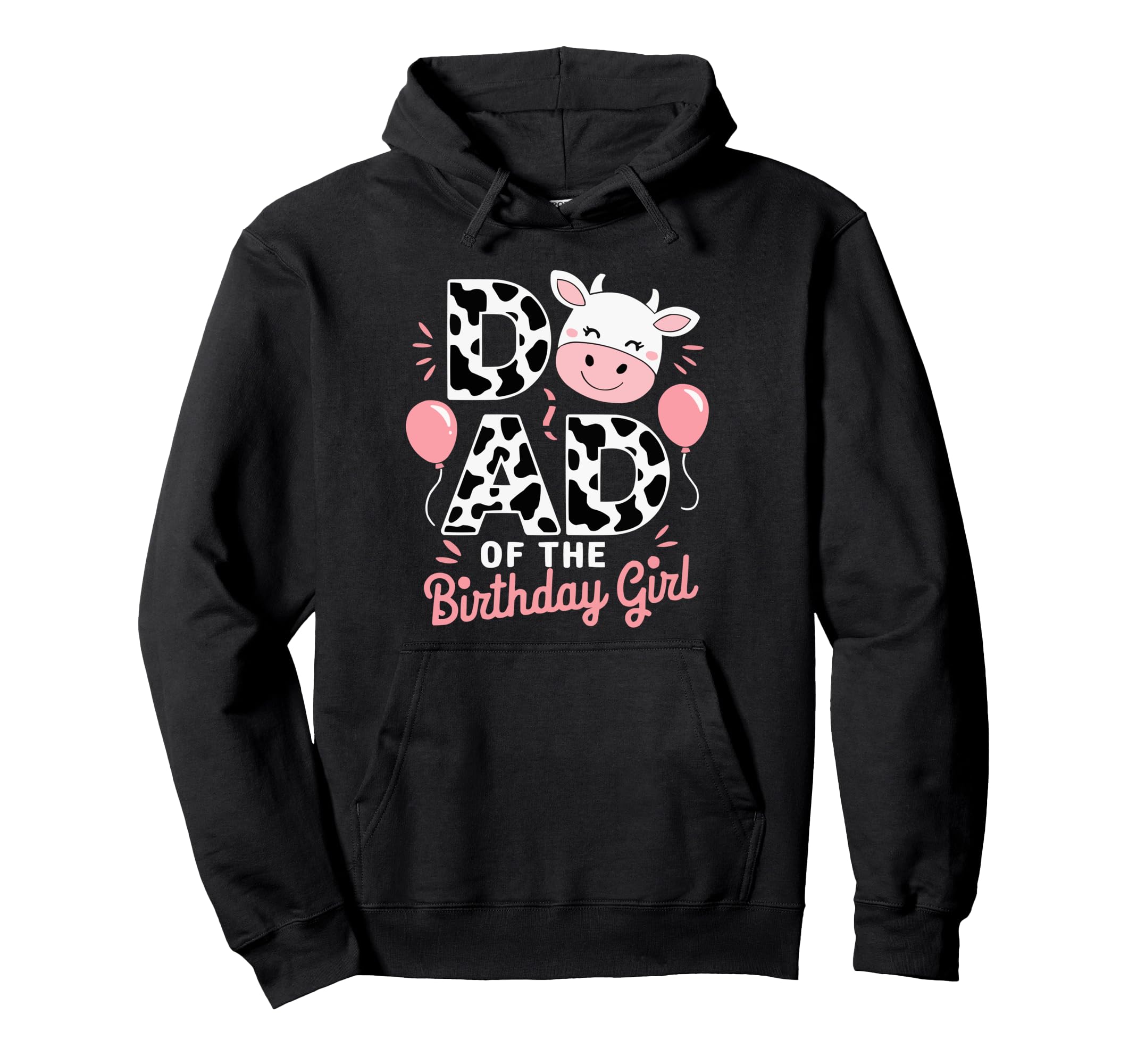 Dad Birthday Cow Themed Party Father Hoodie - Minimalist Print for Adults - T-Shirt, Sweatshirt, Hoodie