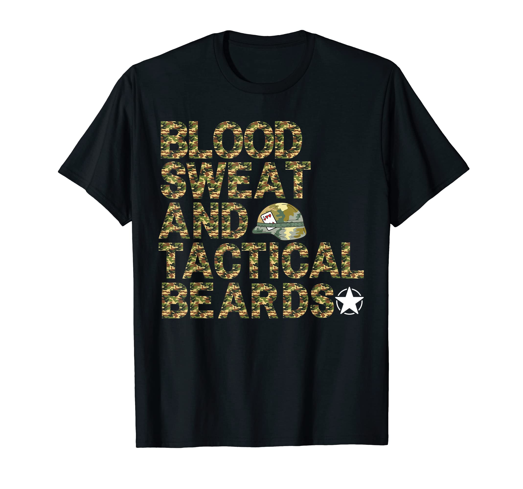 Mens Funny Bearded Military Dad T-Shirt - Custom Art Print Men Women - T-Shirt, Sweatshirt, Hoodie