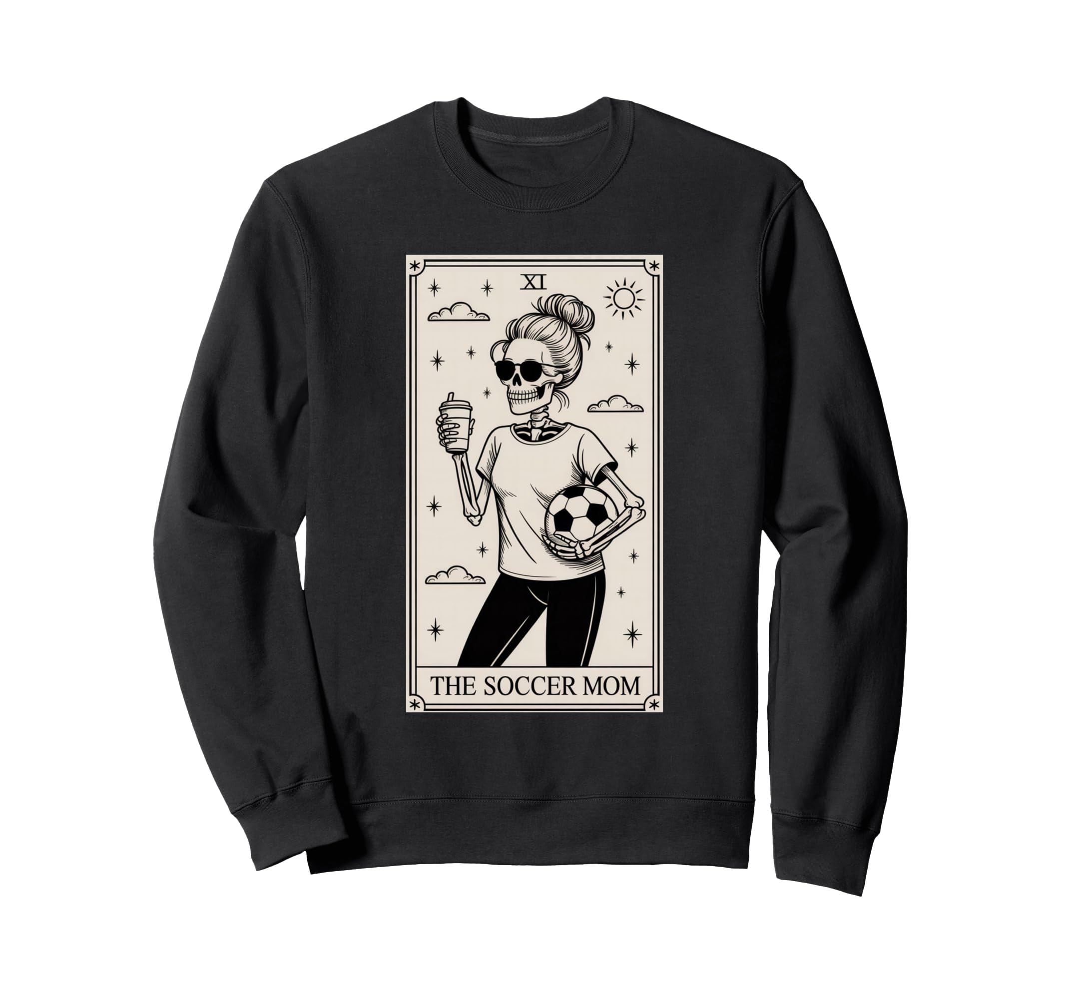 Soccer Mom Skeleton Tarot Card Sweatshirt - Aesthetic Graphic Men Women - T-Shirt, Sweatshirt, Hoodie