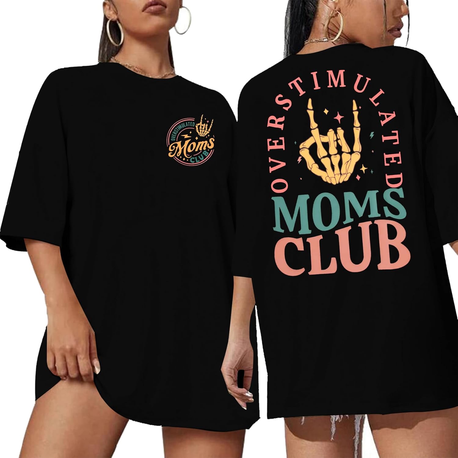 Overstimulated Moms Club for Women: Mom Mama Life - Adult & Kids T-Shirts, Sweatshirts & Hoodies apparel design preview 1