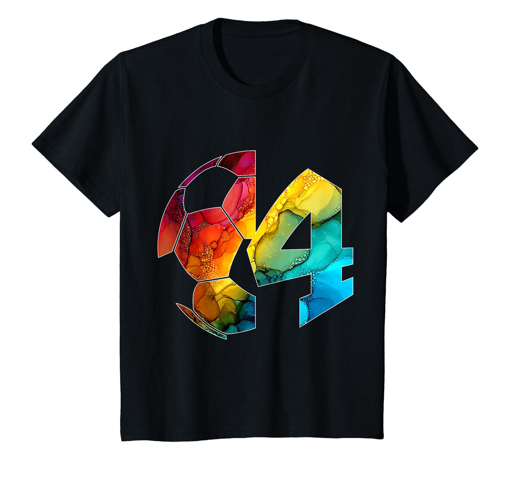 Number 4 Years Soccer 4Th Birthday T-Shirt - Minimalist Print for Adults - T-Shirt, Sweatshirt, Hoodie