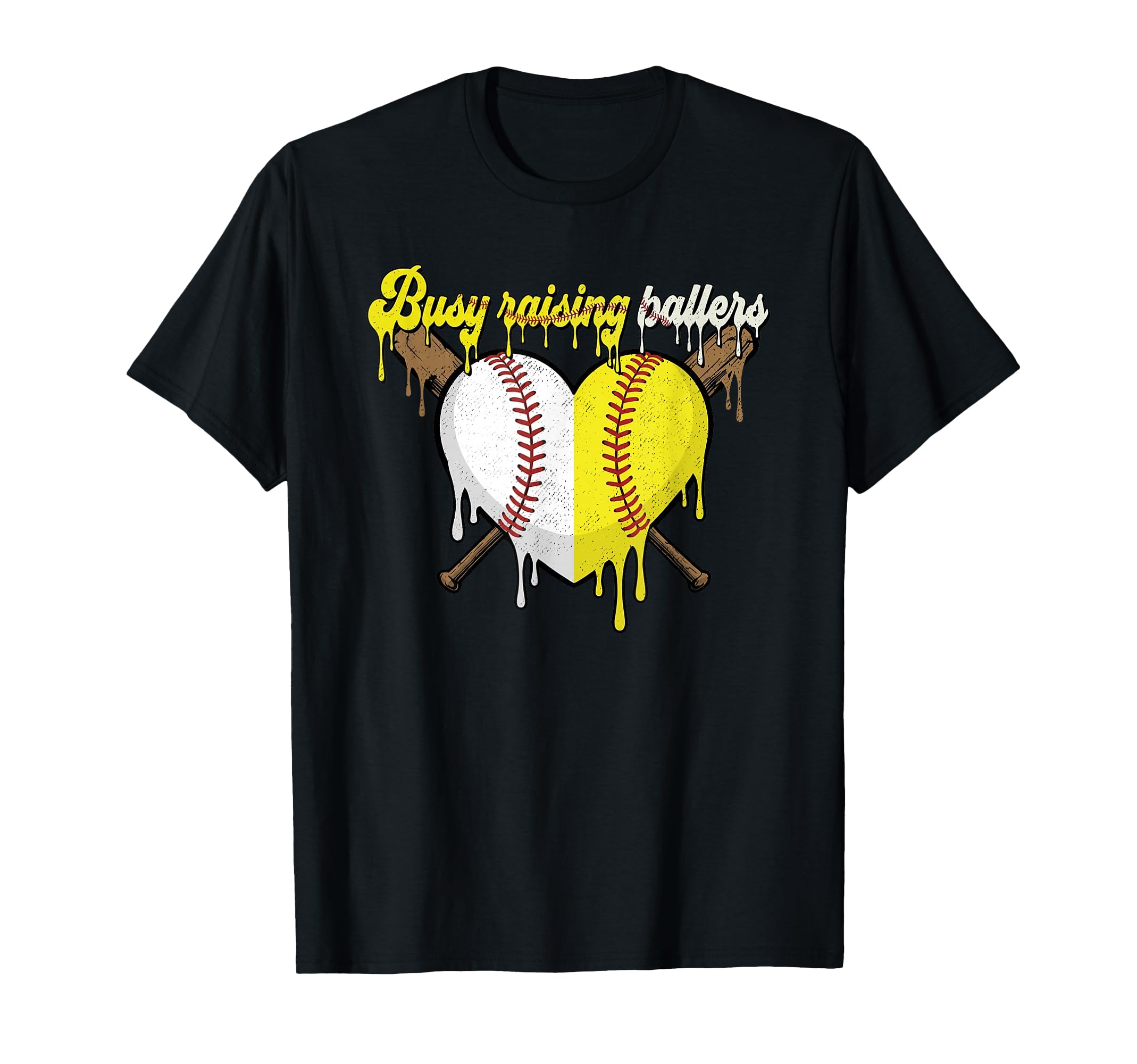 Busy Raising Ballers Softball Baseball T-Shirt - Graphic Print Men Women - T-Shirt, Sweatshirt, Hoodie