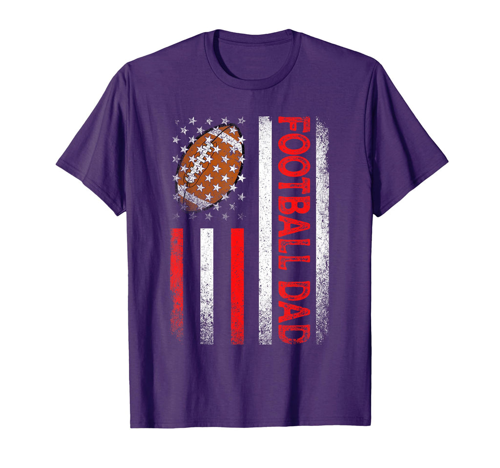 Mens American Flag Football Dad T-Shirt - Custom Art Print for Adults - T-Shirt, Sweatshirt, Hoodie