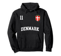 Denmark Soccer No 11 Danish Flag Team Hoodie - Streetwear Style Men Women - T-Shirt, Sweatshirt, Hoodie