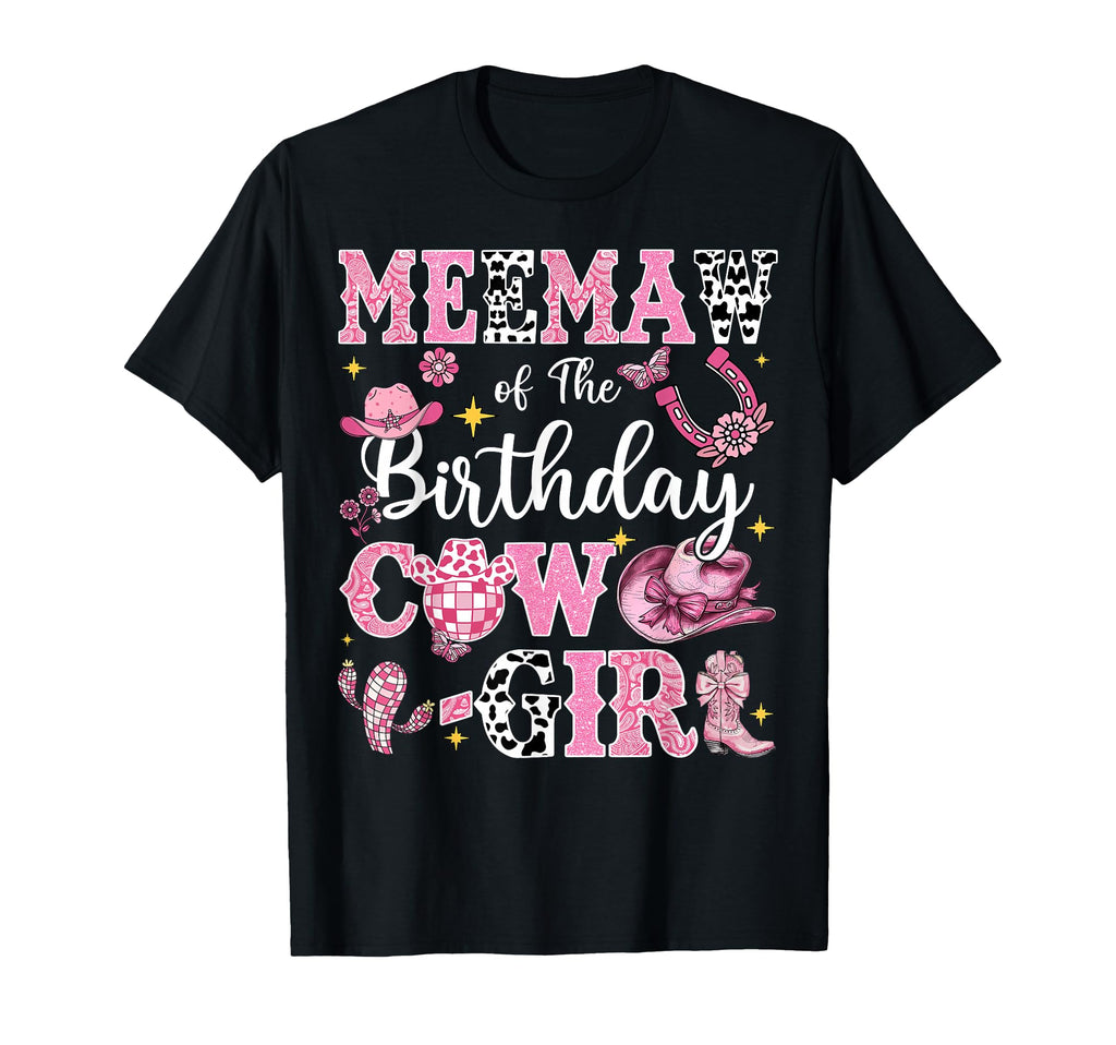 Meemaw Birthday Cow Rodeo Meemaw Bday Party T-Shirt - Trendy Graphic Unisex - T-Shirt, Sweatshirt, Hoodie