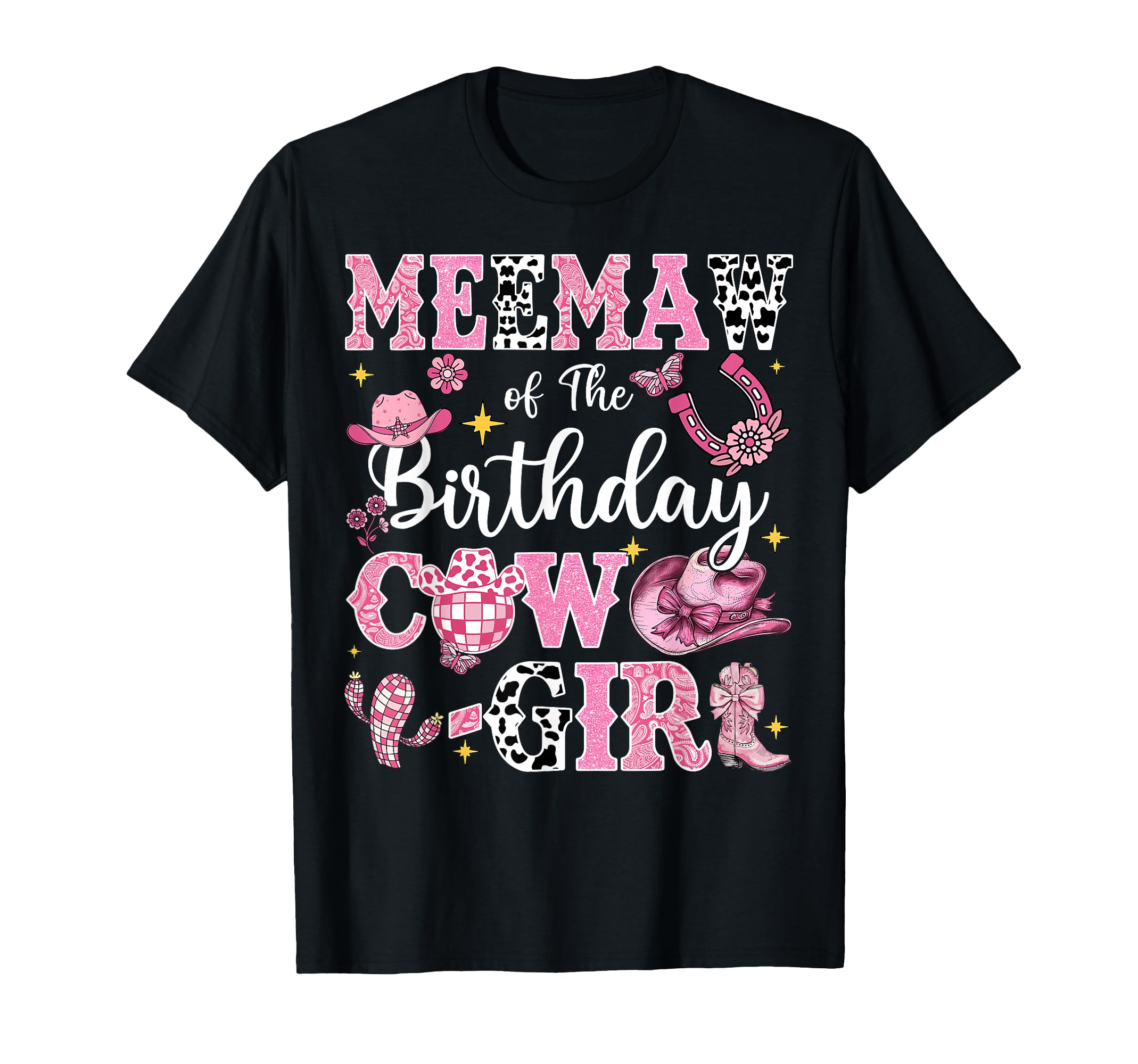 Meemaw Birthday Cow Rodeo Meemaw Bday Party T-Shirt - Trendy Graphic Unisex - T-Shirt, Sweatshirt, Hoodie