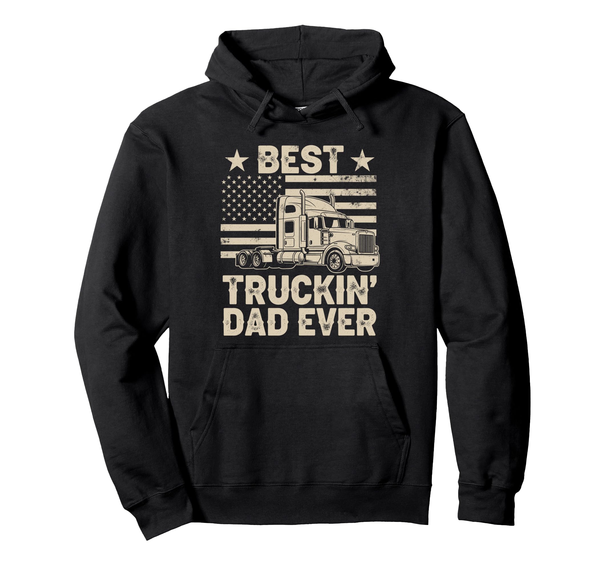 Best Truckin Dad Ever Funny Truck Driver Hoodie - Custom Art Print Unisex - T-Shirt, Sweatshirt, Hoodie