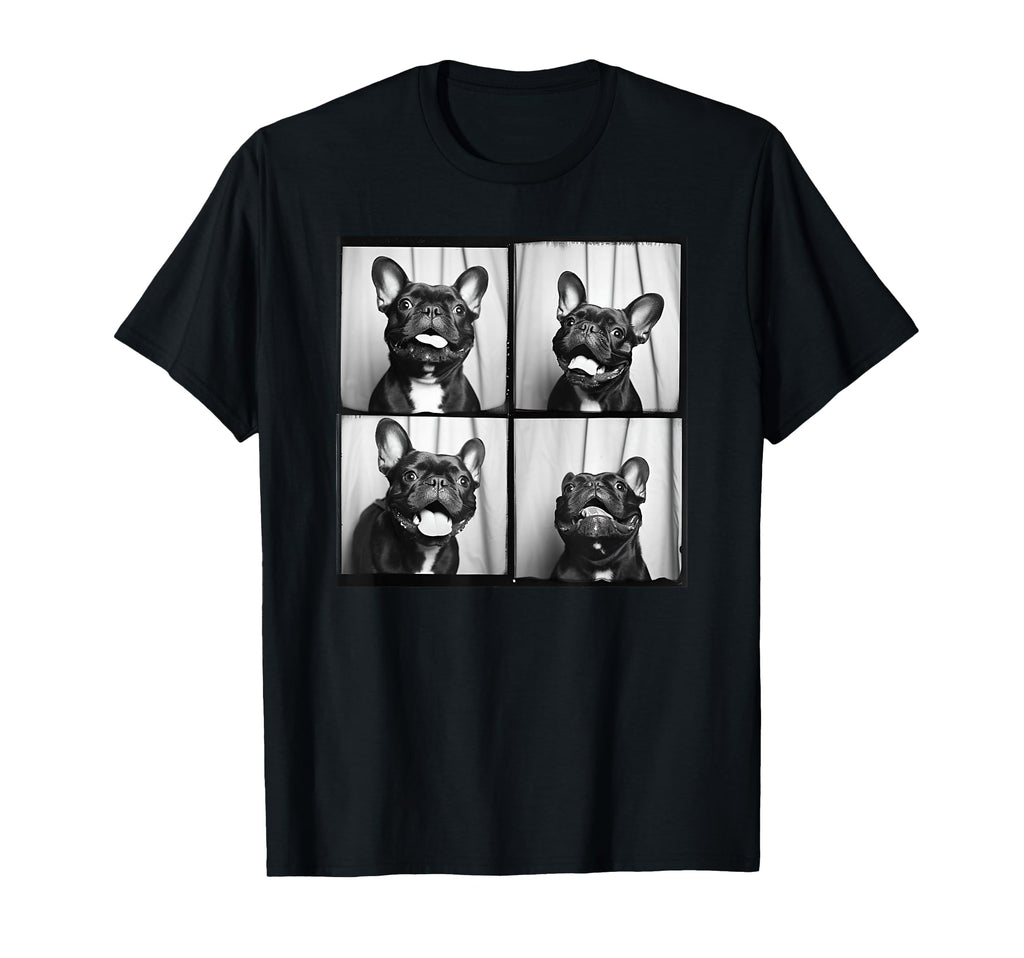 Frenchie Face Pet Portrait Photobooth T-Shirt - Unique Graphic Unisex - T-Shirt, Sweatshirt, Hoodie