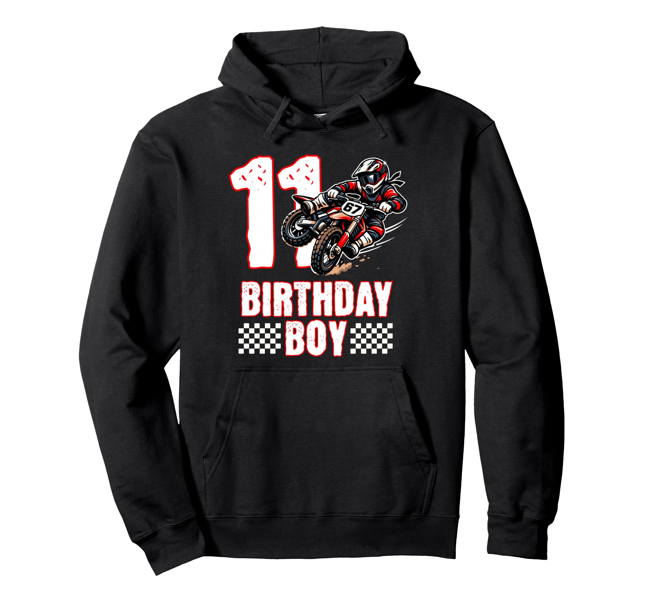 Motocross Birthday Dirt Bike 11Th Hoodie - Graphic Print Men Women - T-Shirt, Sweatshirt, Hoodie