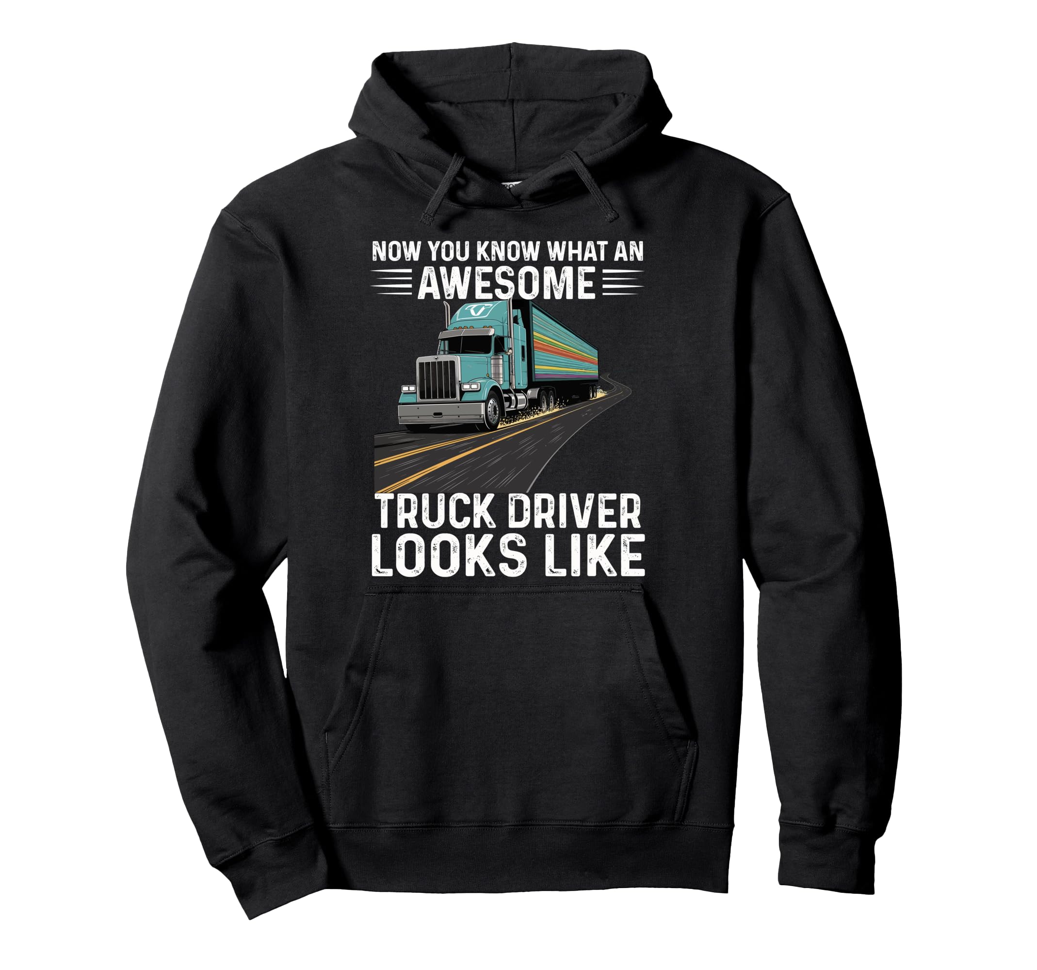 Awesome Truck Driver Trucker Dad Hoodie - Graphic Print Unisex - T-Shirt, Sweatshirt, Hoodie
