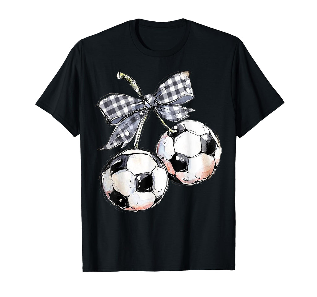 Cherries Soccer Checkered Coquette T-Shirt - Casual Everyday Wear Unisex - T-Shirt, Sweatshirt, Hoodie