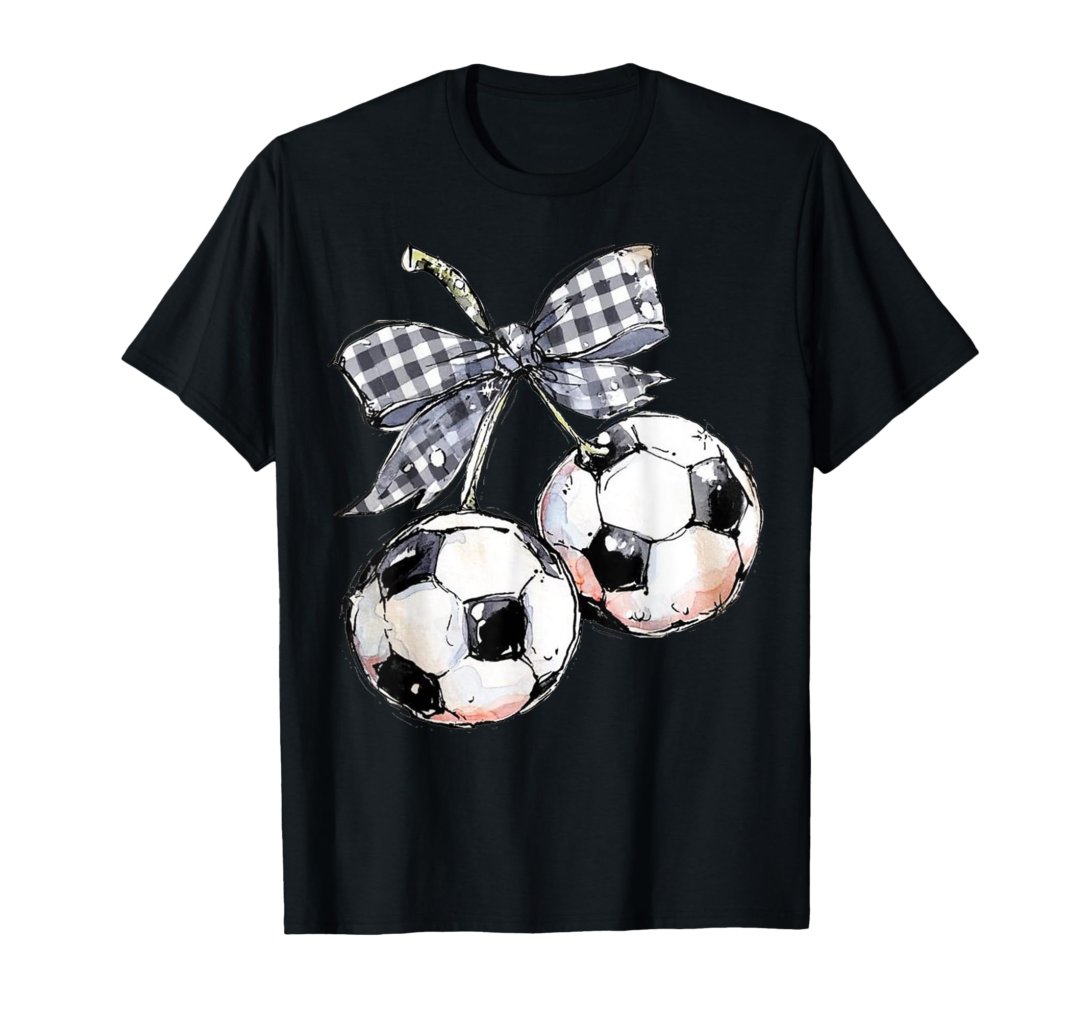 Cherries Soccer Checkered Coquette T-Shirt - Casual Everyday Wear Unisex - T-Shirt, Sweatshirt, Hoodie