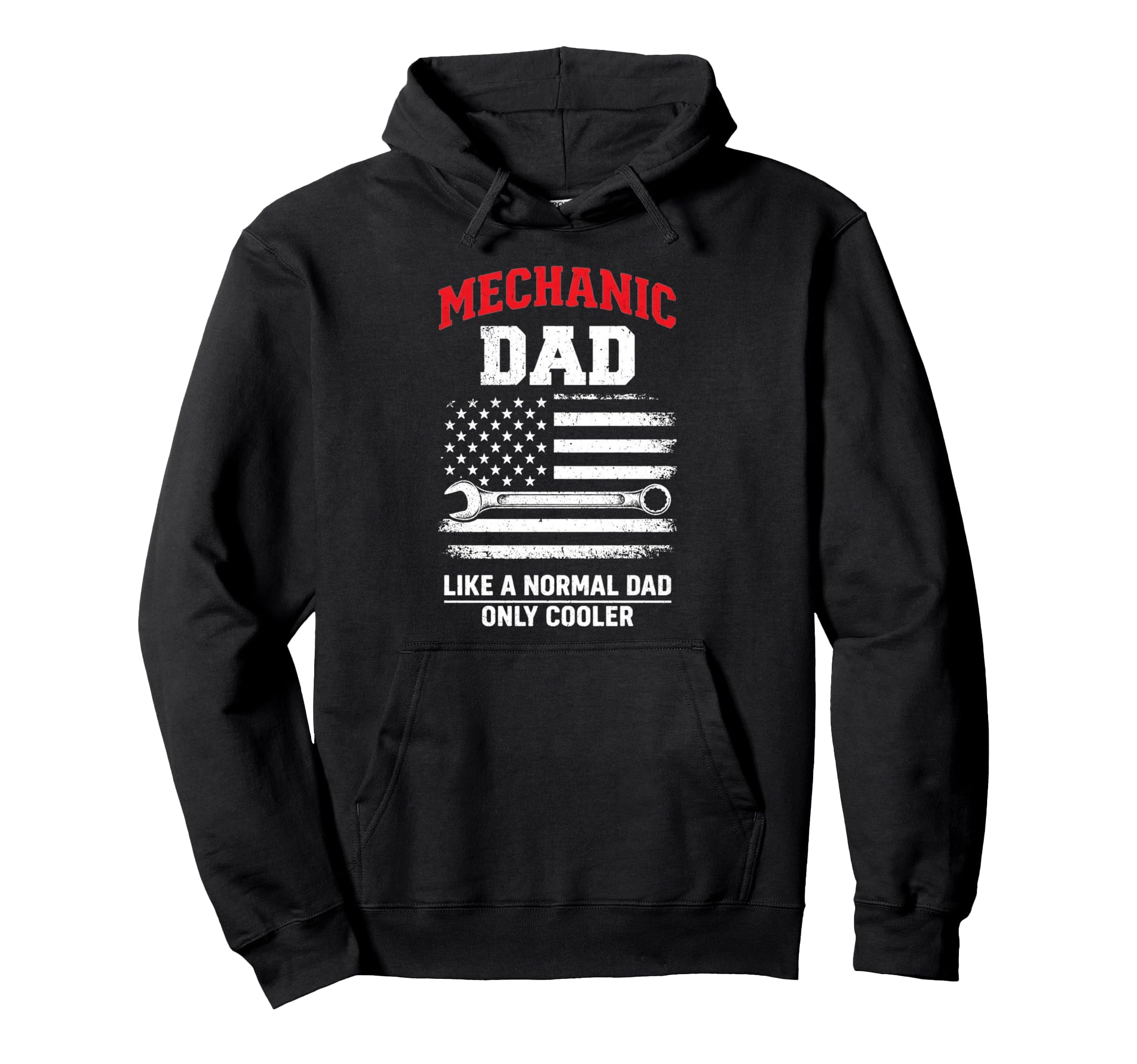 Mechanic Dad Usa Flag Handyman Fathers Hoodie - Unique Graphic Men Women - T-Shirt, Sweatshirt, Hoodie