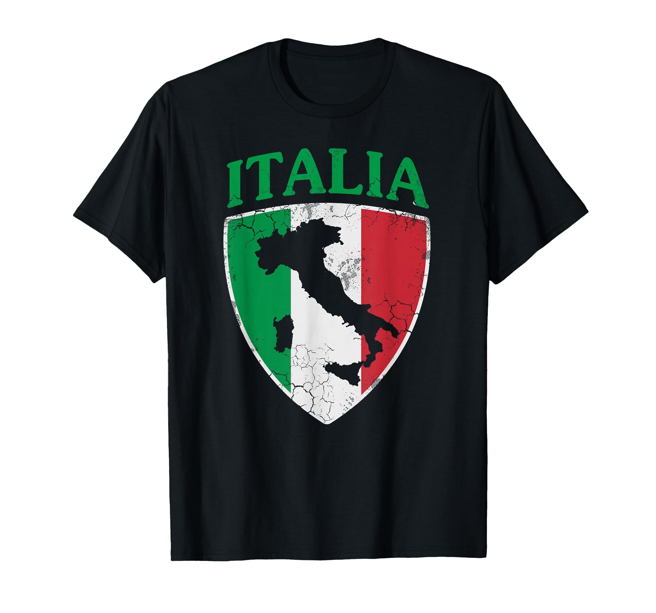 Italia Flag Crest Italy Italian T-Shirt - Fun Novelty Design for Adults - T-Shirt, Sweatshirt, Hoodie