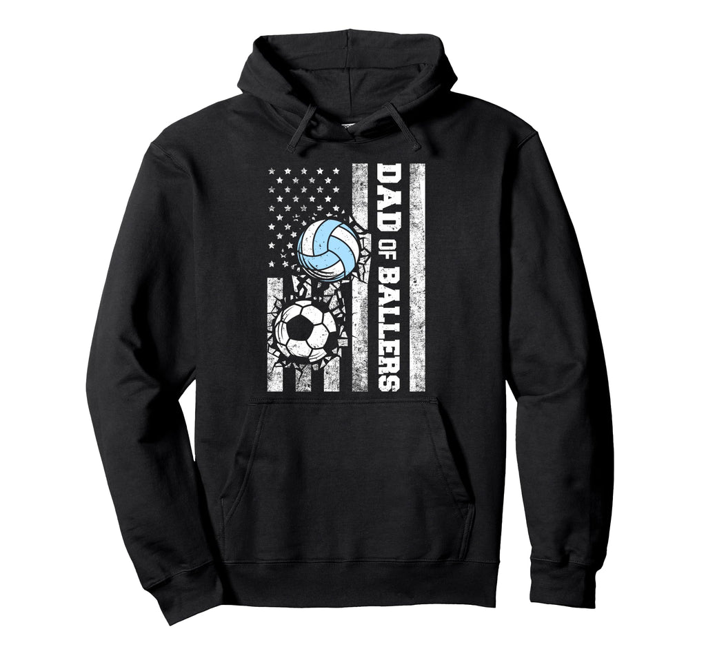 Dad Ballers Funny Usa Flag Soccer Hoodie - Minimalist Print Men Women - T-Shirt, Sweatshirt, Hoodie