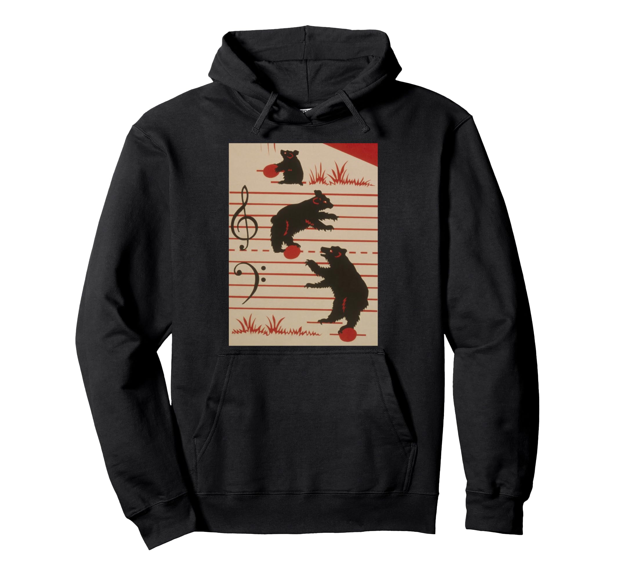 Three Bears Dancing Music Notes Mama Hoodie - Aesthetic Graphic for Adults - T-Shirt, Sweatshirt, Hoodie