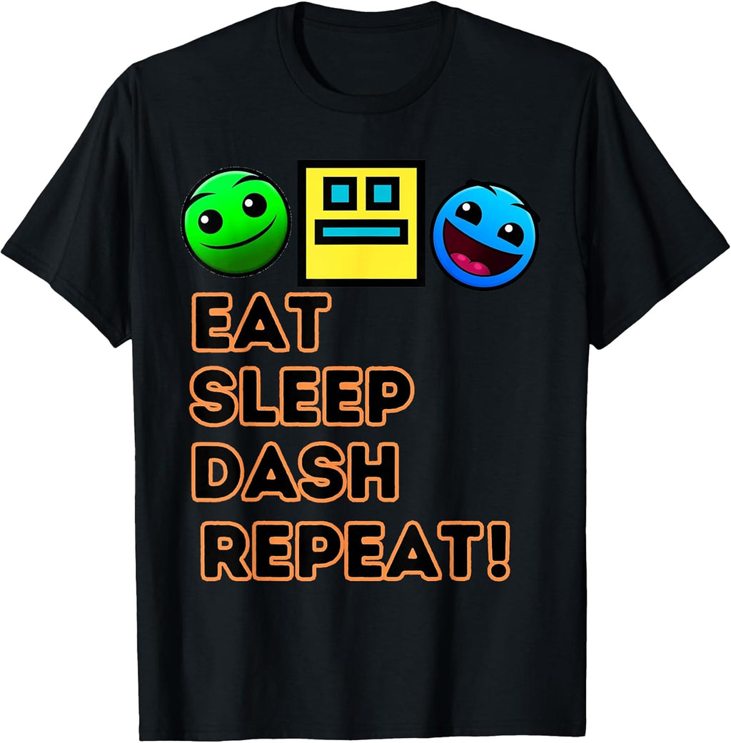 Eat Sleep Dash Repeat Video Game Geometry Gamer - Adult & Kids T-Shirts, Sweatshirts & Hoodies apparel design preview 1
