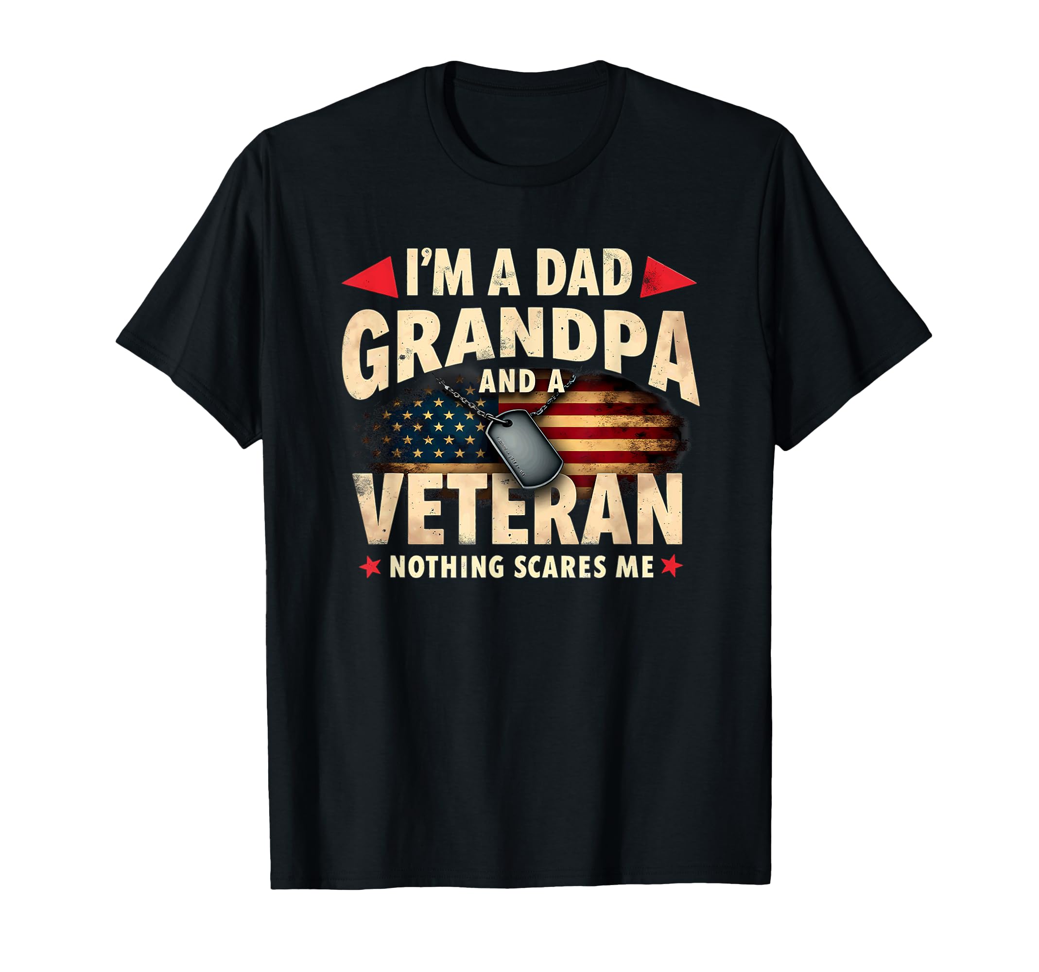Us Flag Im Dad Grandpa And Veteran T-Shirt - Graphic Print Men Women - T-Shirt, Sweatshirt, Hoodie