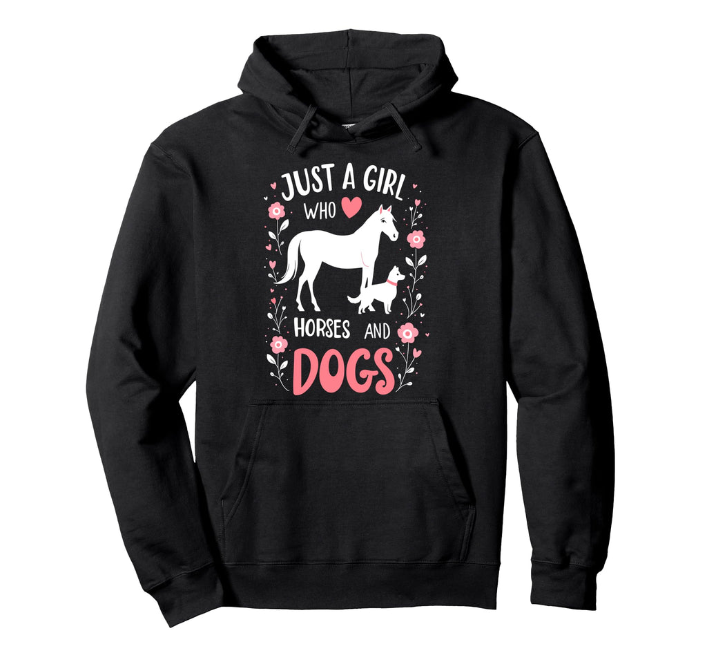 Just Who Loves Horses Dogs Mom Dog Hoodie - Minimalist Print for Adults - T-Shirt, Sweatshirt, Hoodie