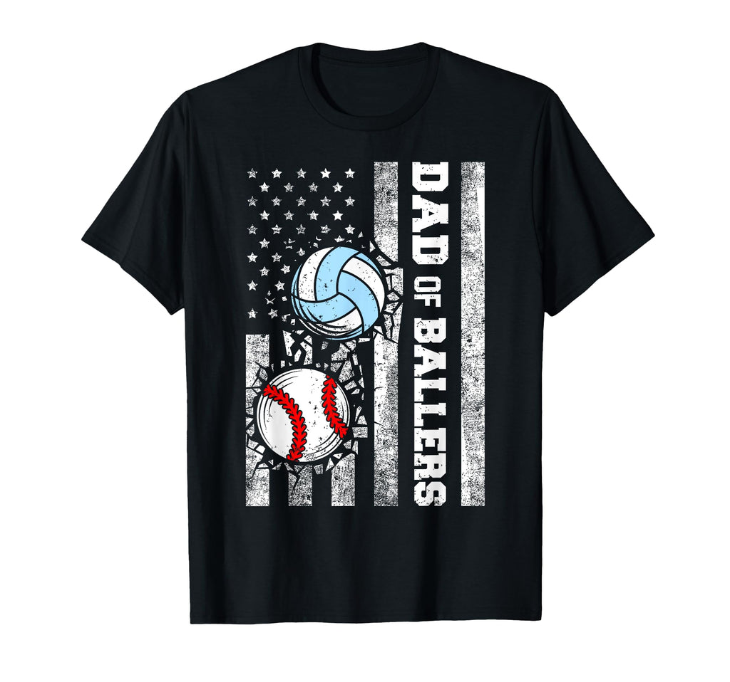 Dad Ballers Funny Usa Flag Baseball T-Shirt - Fun Novelty Design Men Women - T-Shirt, Sweatshirt, Hoodie