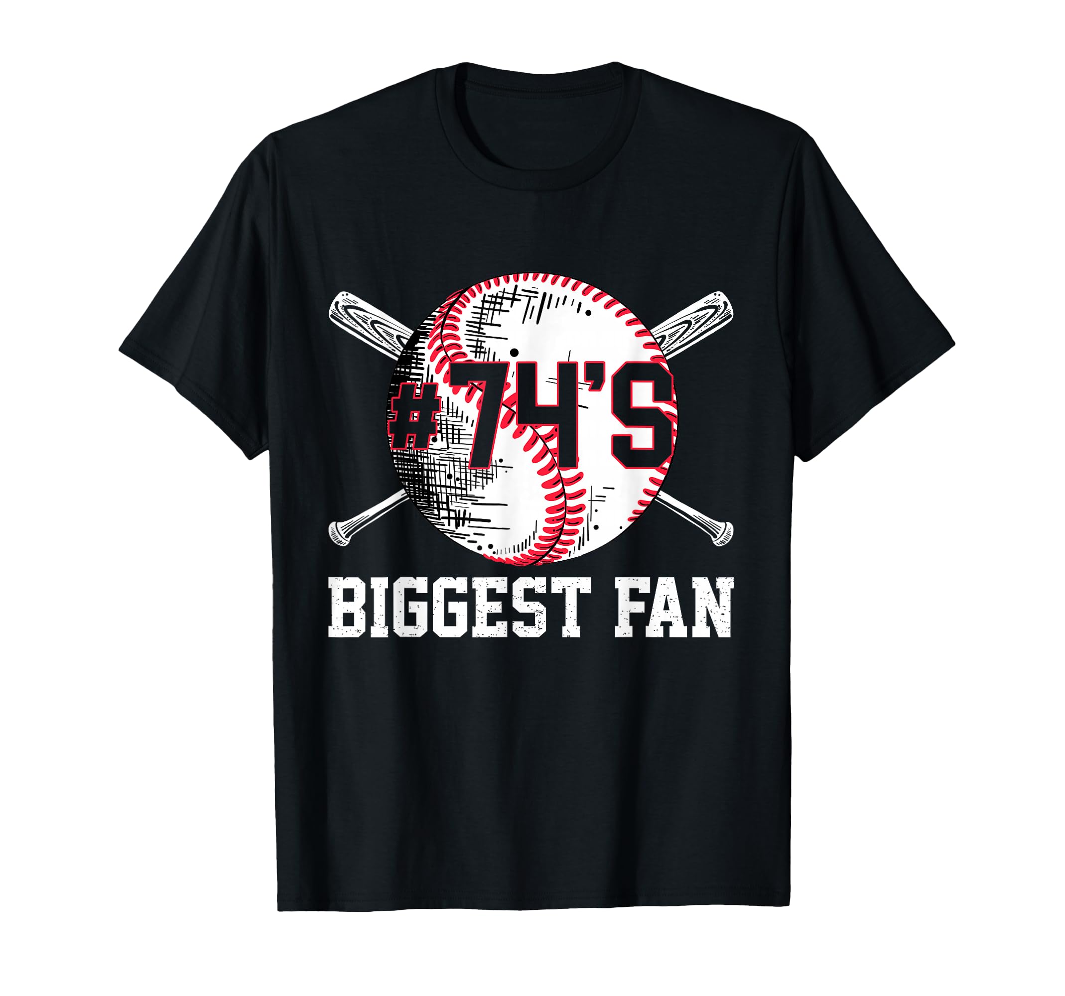 Number 74 Baseball Biggest Fan Mom T-Shirt - Novelty Apparel for Adults - T-Shirt, Sweatshirt, Hoodie