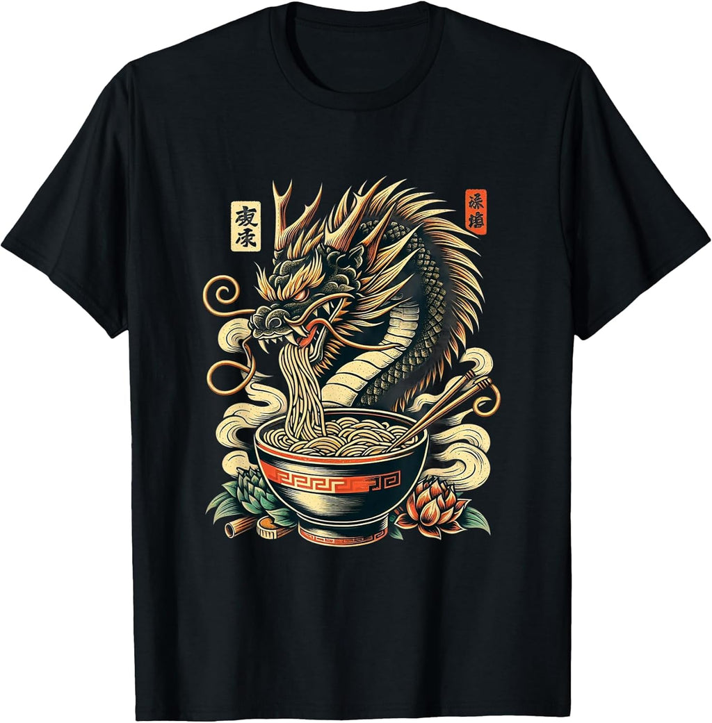 Dragon Ramen Kawaii Neko Japanese Noodles Aesthetic - Adult & Kids T-Shirts, Sweatshirts & Hoodies apparel design preview 1