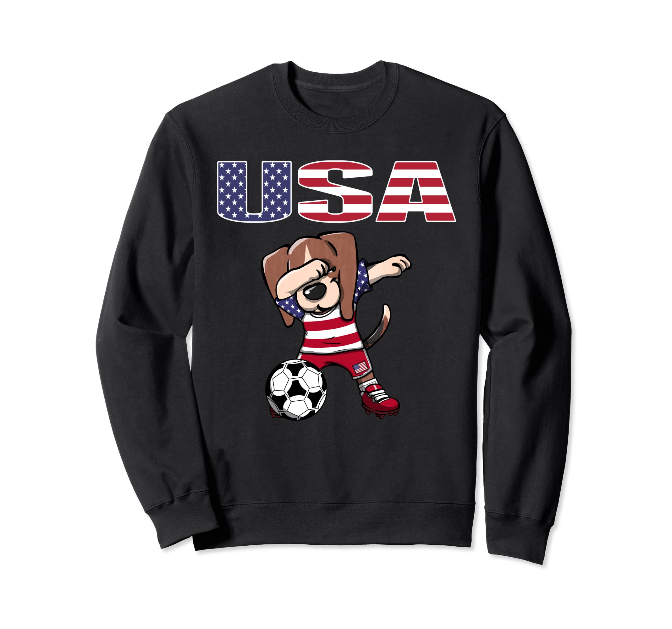 Dabbing Beagle America Soccer Sweatshirt - Fun Novelty Design Men Women - T-Shirt, Sweatshirt, Hoodie