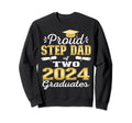 Proud Step Dad Two 2024 Graduate Sweatshirt - Custom Art Print Unisex - T-Shirt, Sweatshirt, Hoodie