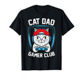 Gamer Gaming Cat Father Video Game Dad Hoodie - Graphic Print Men Women - T-Shirt, Sweatshirt, Hoodie