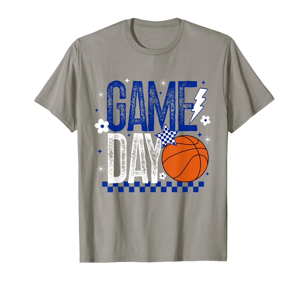 Basketball Mom Game Day Tipoff Season Blue T-Shirt - Graphic Print Unisex - T-Shirt, Sweatshirt, Hoodie