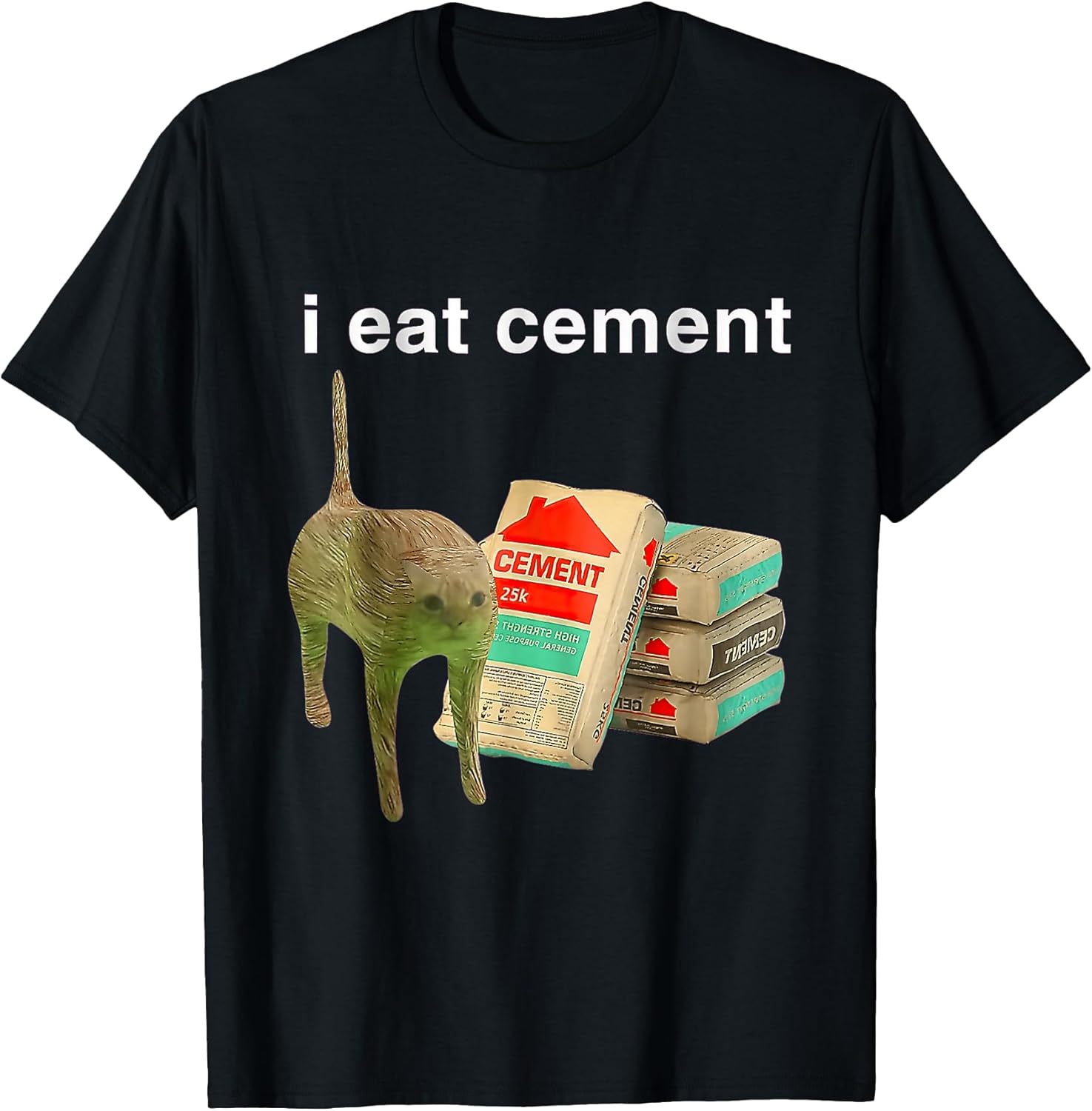 I Eat Cement Cursed Cat Funny Oddly Specific Dank - Adult & Kids T-Shirts, Sweatshirts & Hoodies apparel design preview 1