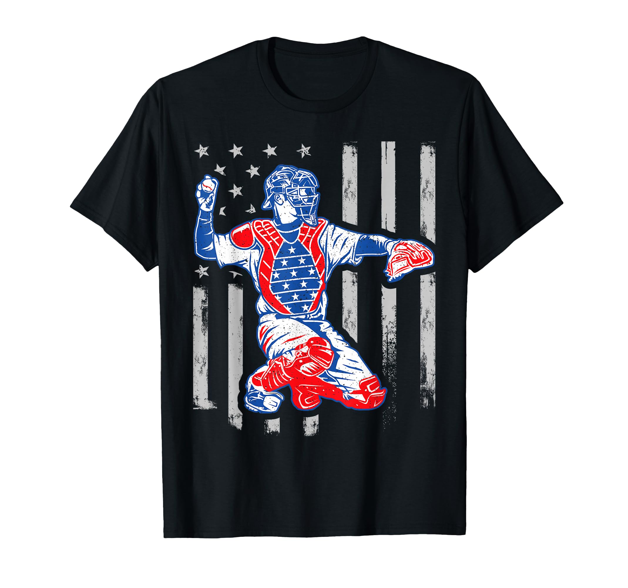American Baseball Catcher Usa T-Shirt - Casual Everyday Wear Men Women - T-Shirt, Sweatshirt, Hoodie
