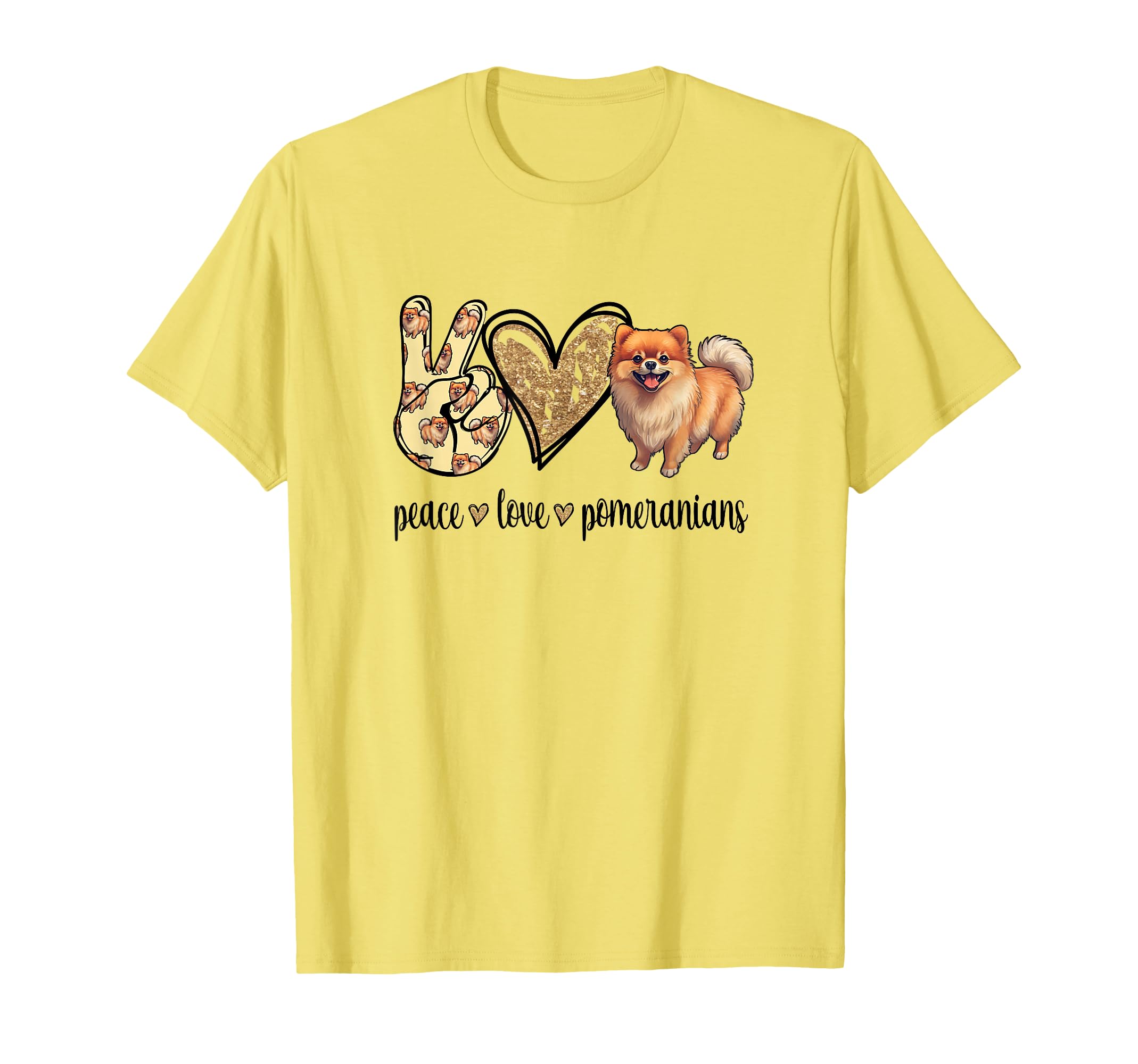 Womens Funny Peace Love Pomeranian Lover T-Shirt - Aesthetic Graphic Unisex - T-Shirt, Sweatshirt, Hoodie
