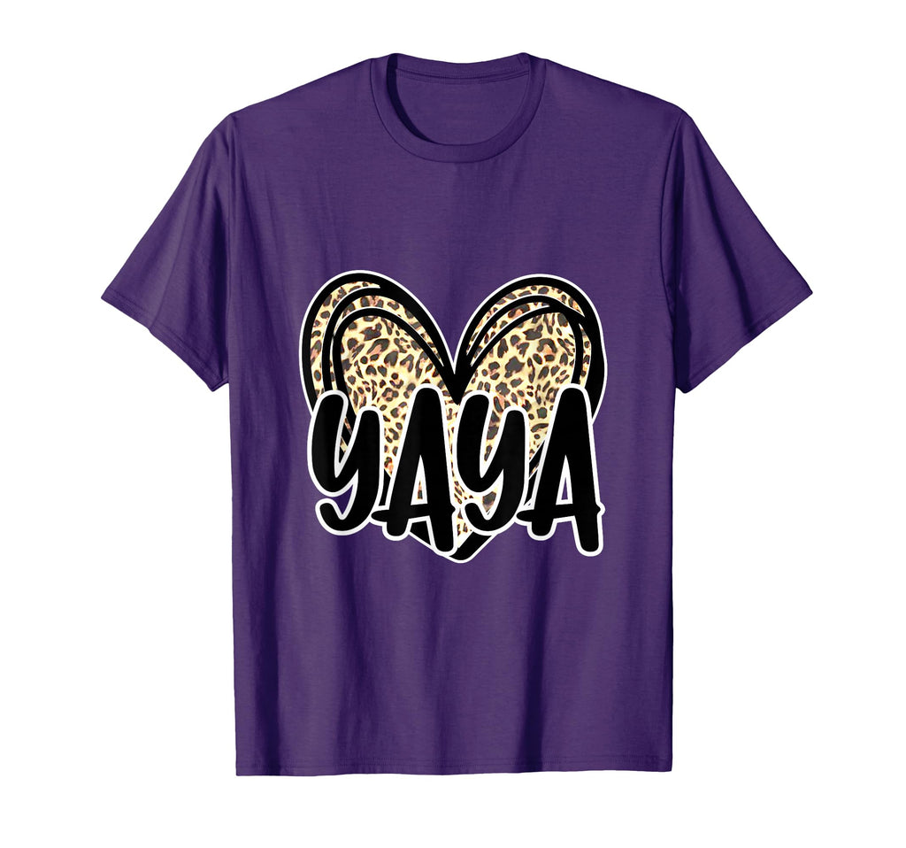 Yaya Womens Leopard Cheetah Heart T-Shirt - Novelty Apparel for Adults - T-Shirt, Sweatshirt, Hoodie