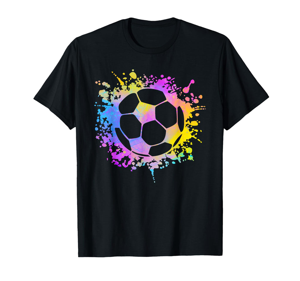 Soccer Ball Watercolor Paint Splashes T-Shirt - Trendy Graphic Men Women - T-Shirt, Sweatshirt, Hoodie