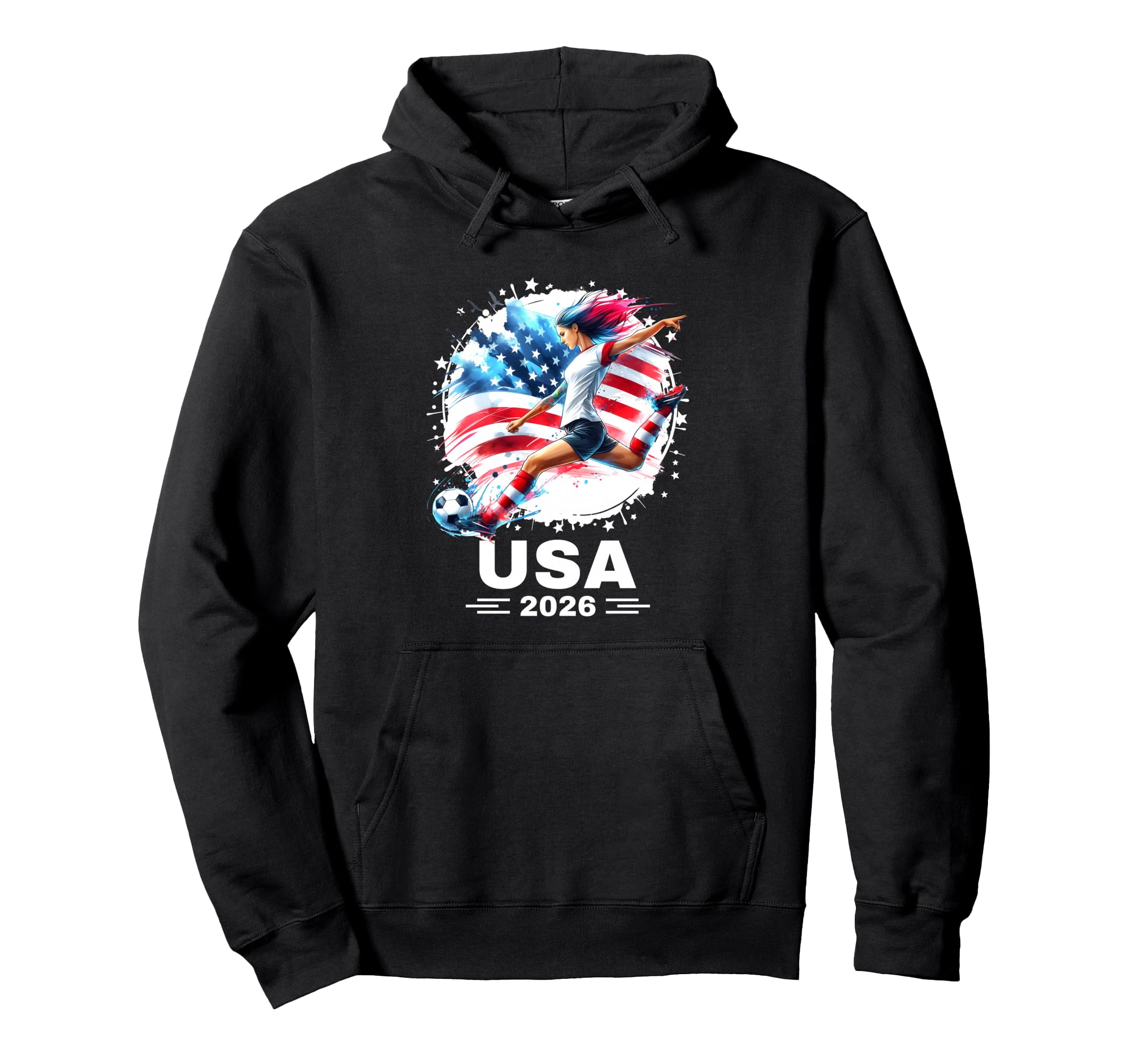 Womens Soccer American Flag Soccer Soccer Hoodie - Minimalist Print Unisex - T-Shirt, Sweatshirt, Hoodie