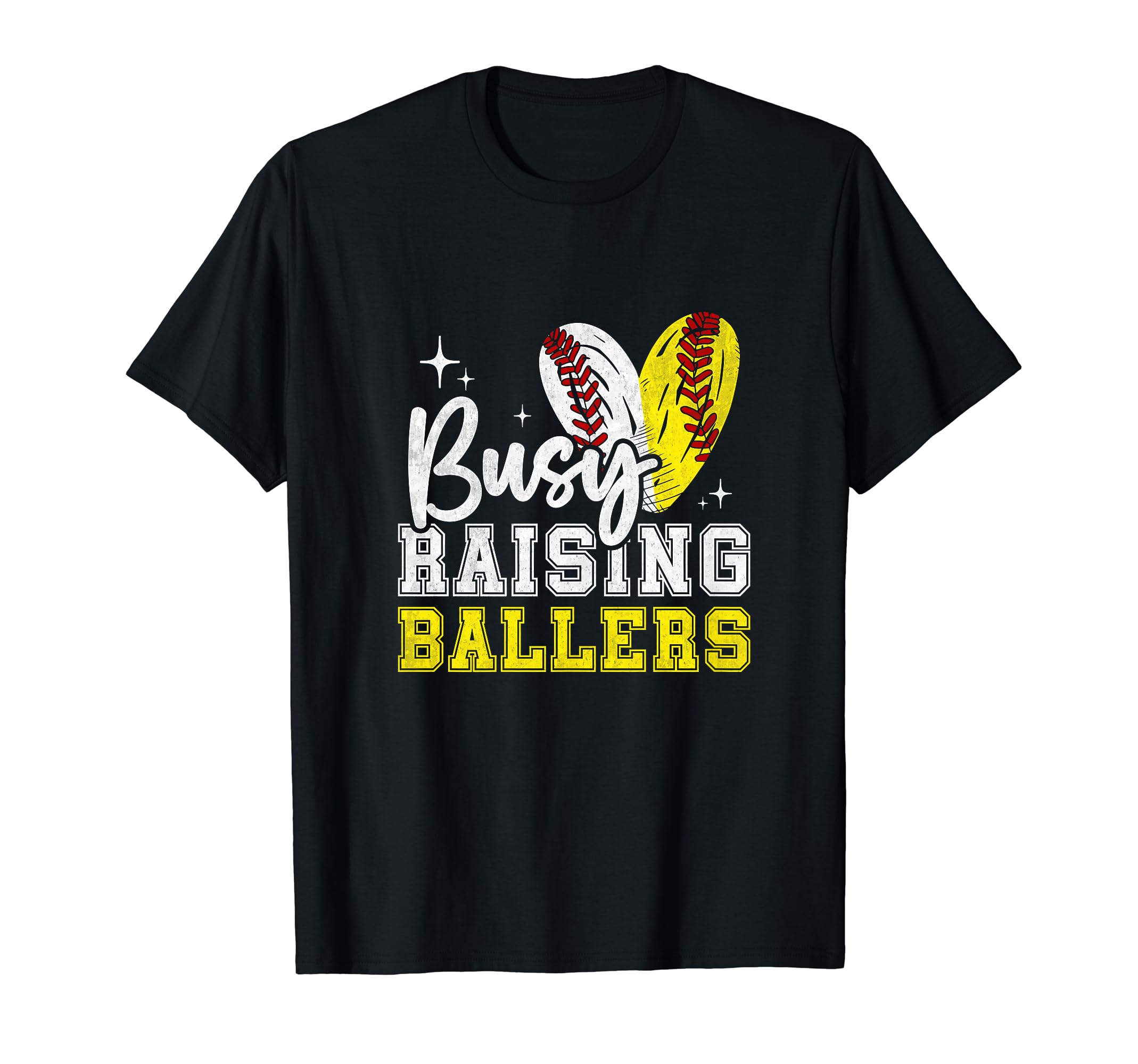 Funny Busy Raising Ballers Softball T-Shirt - Fun Novelty Design Unisex - T-Shirt, Sweatshirt, Hoodie