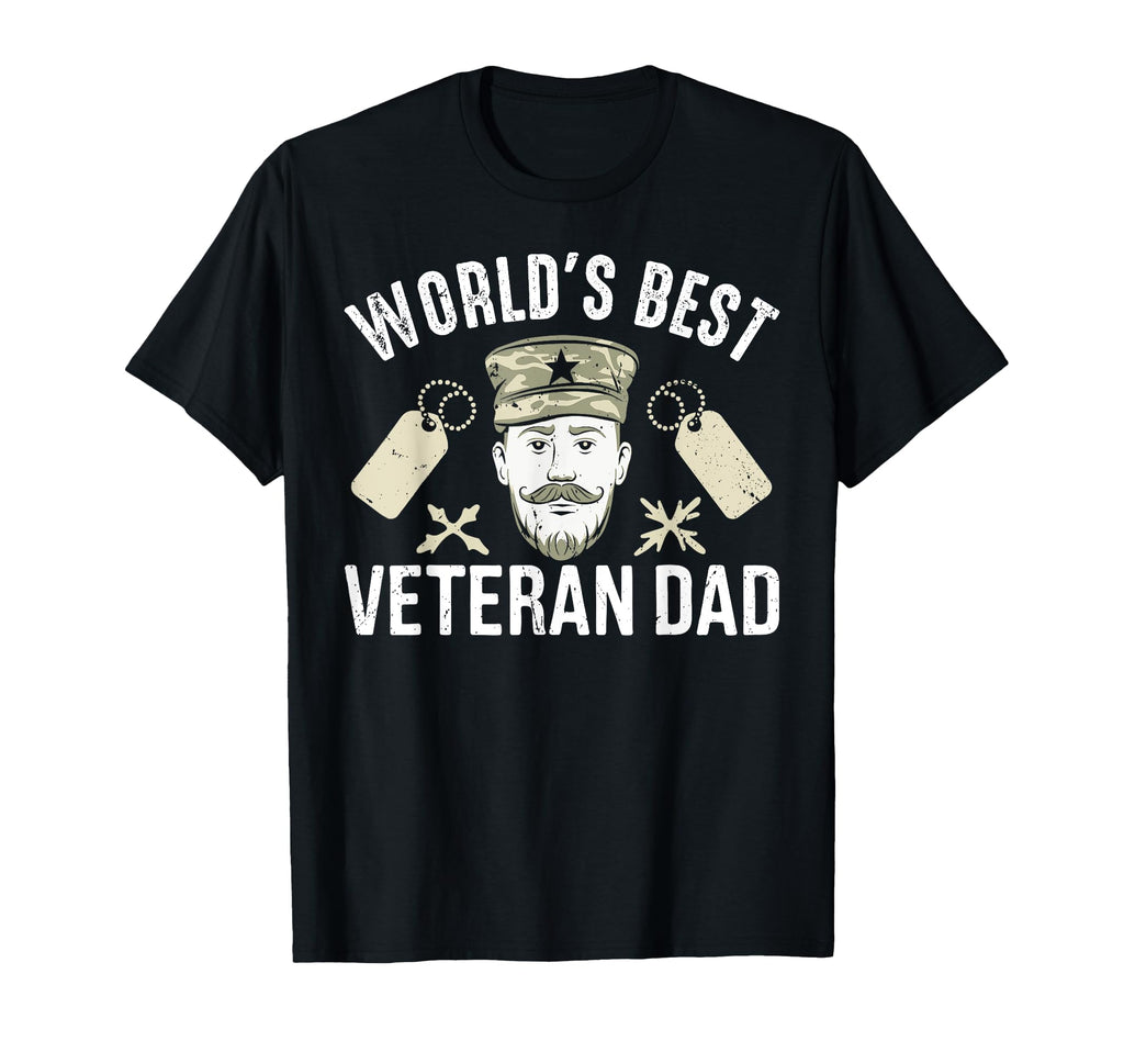 Worlds Best Veteran Dad T-Shirt - Fun Novelty Design Men Women - T-Shirt, Sweatshirt, Hoodie
