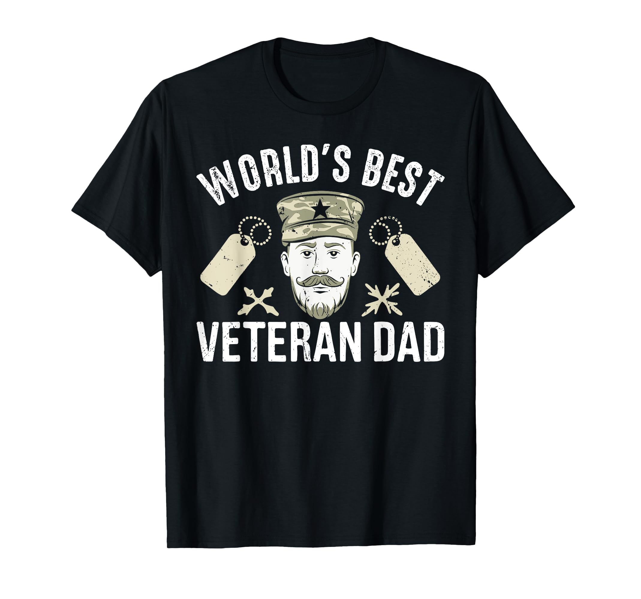 Worlds Best Veteran Dad T-Shirt - Fun Novelty Design Men Women - T-Shirt, Sweatshirt, Hoodie