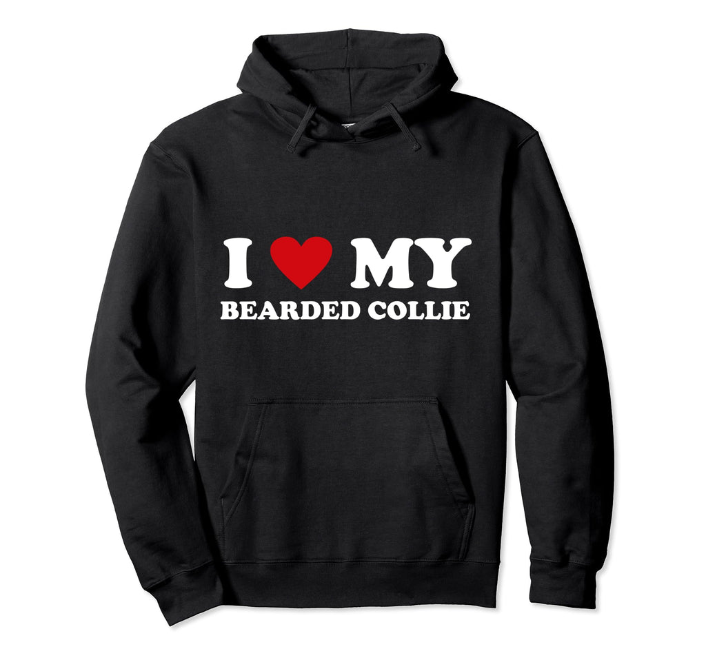 I Heart Dog Dad Mom I Love Bearded Hoodie - Custom Art Print Men Women - T-Shirt, Sweatshirt, Hoodie