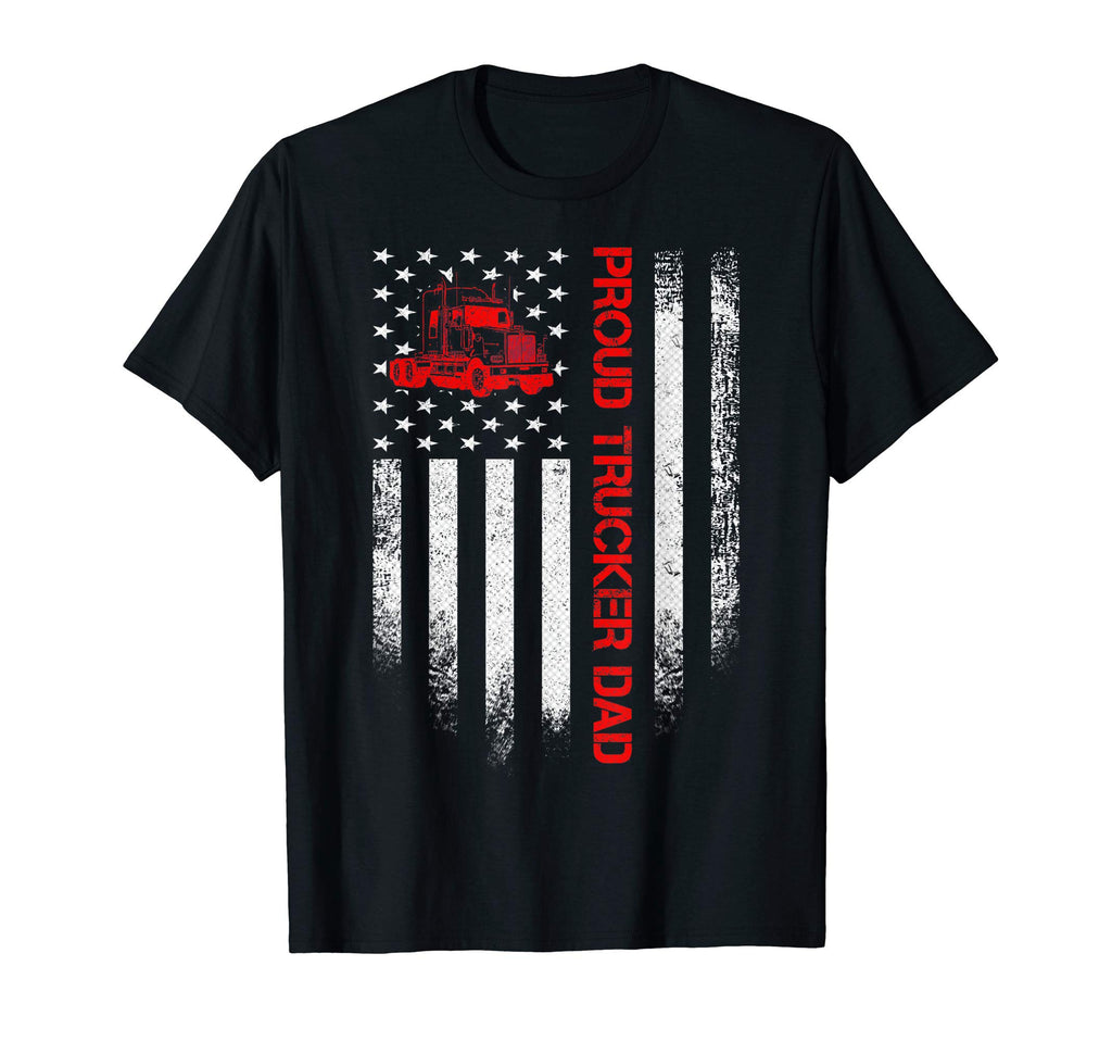Usa American Flag Proud Trucker T-Shirt - Casual Everyday Wear for Adults - T-Shirt, Sweatshirt, Hoodie